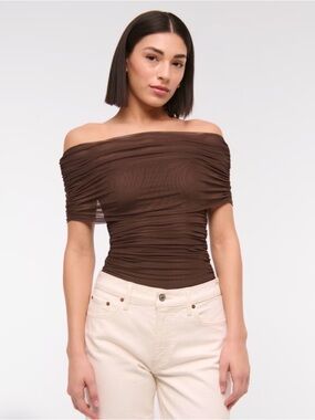 Abercrombie Brown Mesh Bodysuit